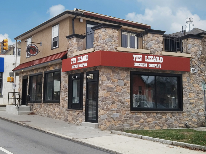 commercial awning for tin lizard brewing company in bryn mawr pa